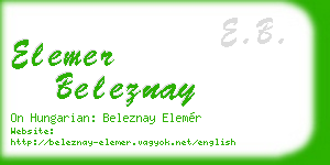 elemer beleznay business card